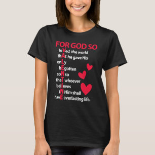 För gud så älskade Valentine Christian Clo i värld T Shirt