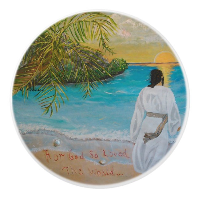 "För Gud så älskade världen..." Dörrknapp Knopp (Framsidan)