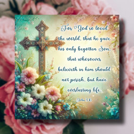 För Gud så älskade Vintagen Kor Pastel Julkort