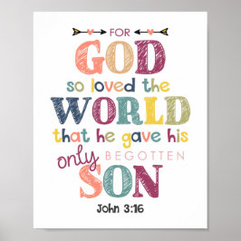 För gud så älskade World Kids Christian Poster