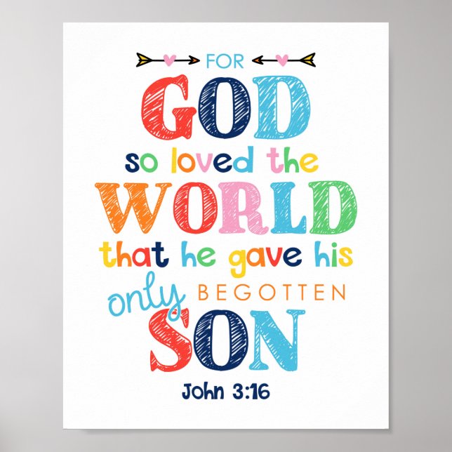 För gud så älskade World Kids Christian Poster (Framsidan)