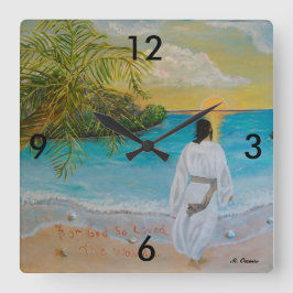 För Gud så älskade World Wall Clock Fyrkantig Klocka