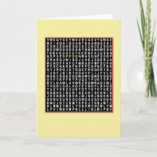 För gudfader, Wordsearch-födelsedagskort Kort