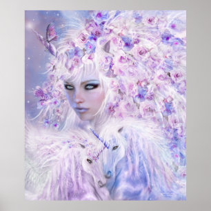 För gudinnakonst för Unicorn rosa affisch/tryck Poster