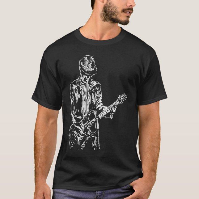 for guitarists and rocker retro guitars t shirt (Framsida)