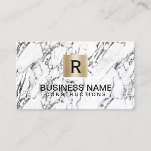 För guld- modern marmor Monogramlogotyp för Visitkort
