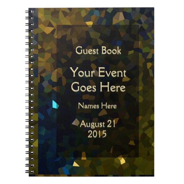 För guld och Crystal gästbok för brunt Anteckningsbok (Framsidan)