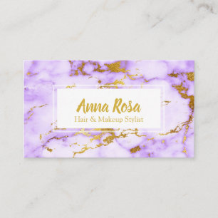 För guld- populär chic Makeup lilamarmor för *~ Visitkort