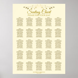 För guldkräm för 25 bord kartlägger elegant poster