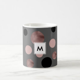 för guldrodnad för elegant faux cirklar den rosa kaffemugg
