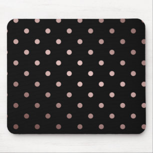 för guldsvart för elegant faux rosa polka dots musmatta