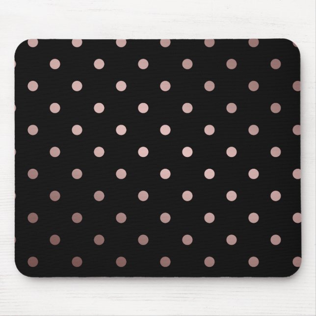 för guldsvart för elegant faux rosa polka dots musmatta (Framsidan)