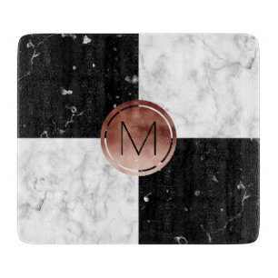 För guldsvart för elegant monogram rosa marmor f
