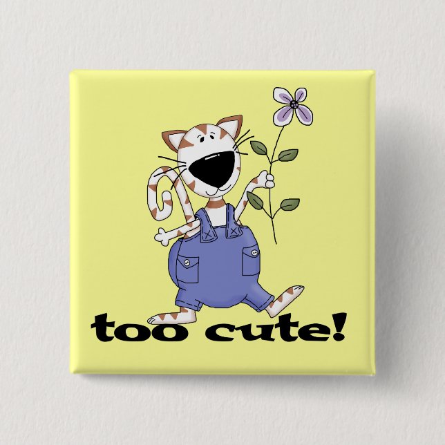 För gulliga kattungeTshirts och gåvor Knapp (Framsida)