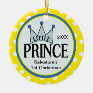 För gult Prince Första Jul Smycka lite Julgransprydnad Keramik