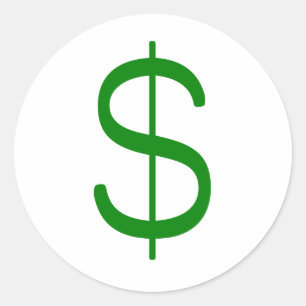 För gultgrönt för dollar Sign$ rosor Runt Klistermärke