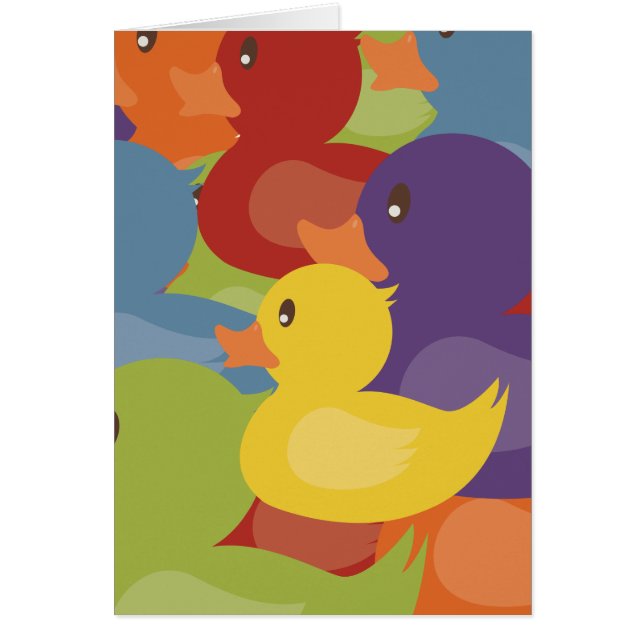 För gummiankor | för regnbåge | överlappande hälsningskort (Framsidan)