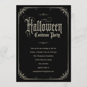 För Halloween för vintage formella inbjudningar