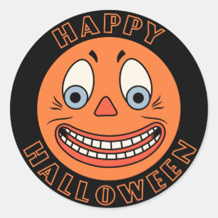 För Halloween för vintage tysk jack O'Lantern Runt Klistermärke