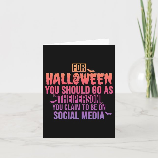 För Halloween ska du gå som du säger Kort (Framsida)