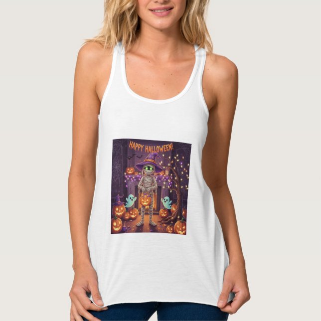  För Halloween T-Shirt Linne Med Racerback (Framsida)