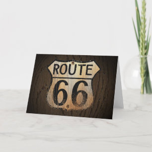 För hälsningkort för rutt 66 trä BG Kort