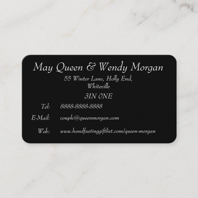 För Handfasting för dubbelgudinna lesbiskt kort (Framsida)