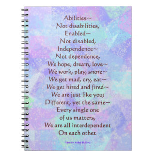 För handikappdikt 80 för kapaciteter inte anteckningsbok med spiral