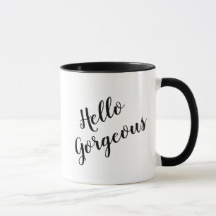 För handlettertypografi för hejer ursnygg mugg för