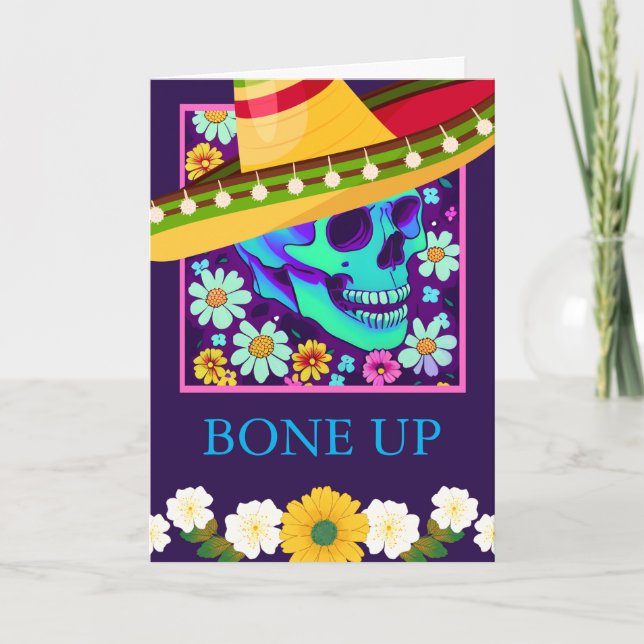 För hans födelsedagshälsningar Skullblommor Kort (Framsida)