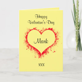 För hans valentines av gult helgkort