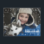 För Hanukkah för blåttvattenfärgSnowfall foto Helg Vykort<br><div class="desc">Gulligt och roligt,  är denna helgdagvykort perfekten långt som överför säsong hälsningar till vänner och familjen.  Moln för särdragblåttvattenfärg med vitsnö och bokeh.  Ändra fotomallen till ditt eget.  Bekläda och baksidaen har text som kan ändras till passformen din efternamn och returadress.</div>