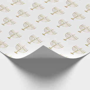 För Hanukkah för Faux guld- mönster menora Presentpapper