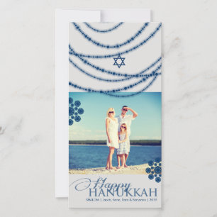 För Hanukkah för helgdagblåttSparkles bil för foto Julkort