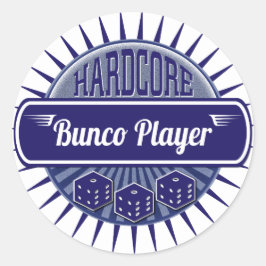 För Hardcore spelare för vintage Bunco för tärning Runt Klistermärke