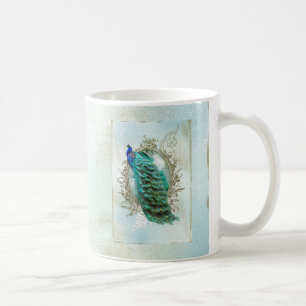 för härlig sjaskig fågel turkosvintage för på kaffemugg