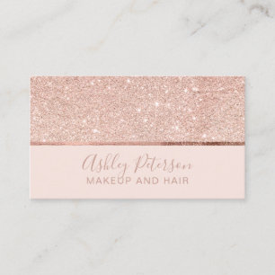 För hårmakeup för rosa guld- glitter rosa visitkort