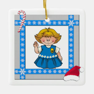 För hårSnowflake för daisy blond ram Julgransprydnad Keramik