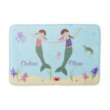 För hårsystrar för sjöjungfru brun badmatta för