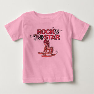 För hästbebis för rockstjärna rolig vagga t shirt