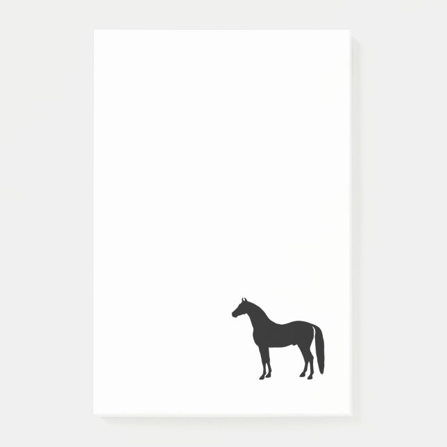 För hästSilhouette för svart hingst elegant Post-it Block (Framsida)