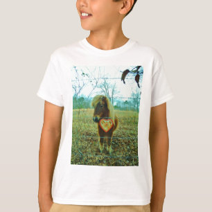 För hästvalentin för miniatyr brun hjärta t-shirt
