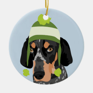 För hattCoonhound för limefrukt grön prydnad Julgransprydnad Keramik