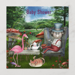 För HatterTea för underland tokig baby shower för Inbjudningar