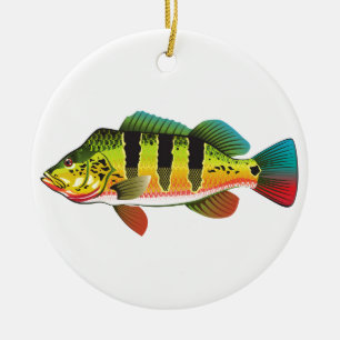 För havGamefish för påfågel bas- ljus illustra Julgransprydnad Keramik