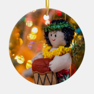 För hawaiibo för handelsresandepojke lite prydna julgransprydnad keramik