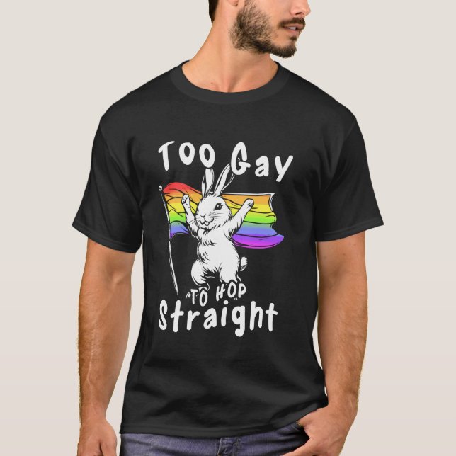 För HBTQ Påskharen Pride För Gay T Shirt (Framsida)