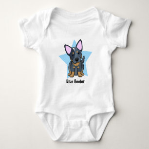 För Heeler för Kawaii stjärnablått ranka baby T Shirt