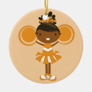För hejaklacksledareminnessak för KRW orange Julgransprydnad Keramik