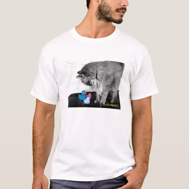 "För hejer Tshirt för anka för kattunge där" Tee (Framsida)